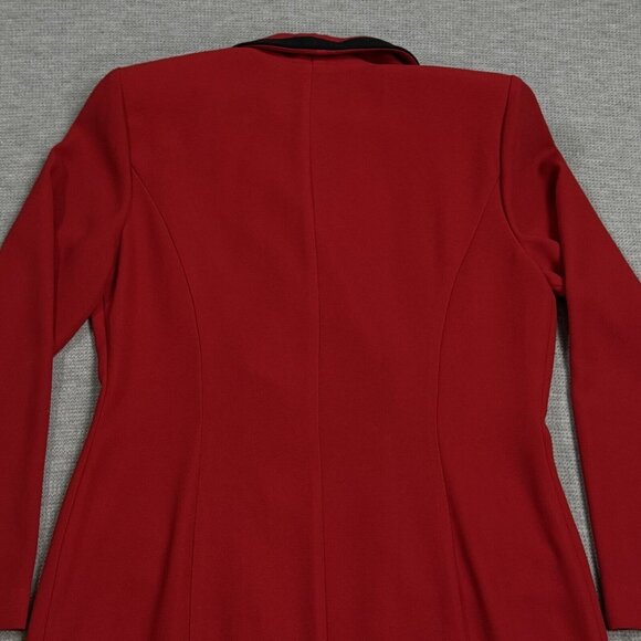 Vintage Danny Nicole Womens Red Double Breasted Dress Coat Padded Shoulders Sz 8 - Picture 7 of 16